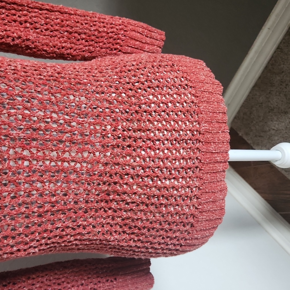Lucky brand burnt orange knit sweater m - Picture 3 of 5